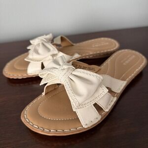 Sonoma White Now Slide Fashion Low Sandal Womens Sz 7.5 Cushioned Cottage